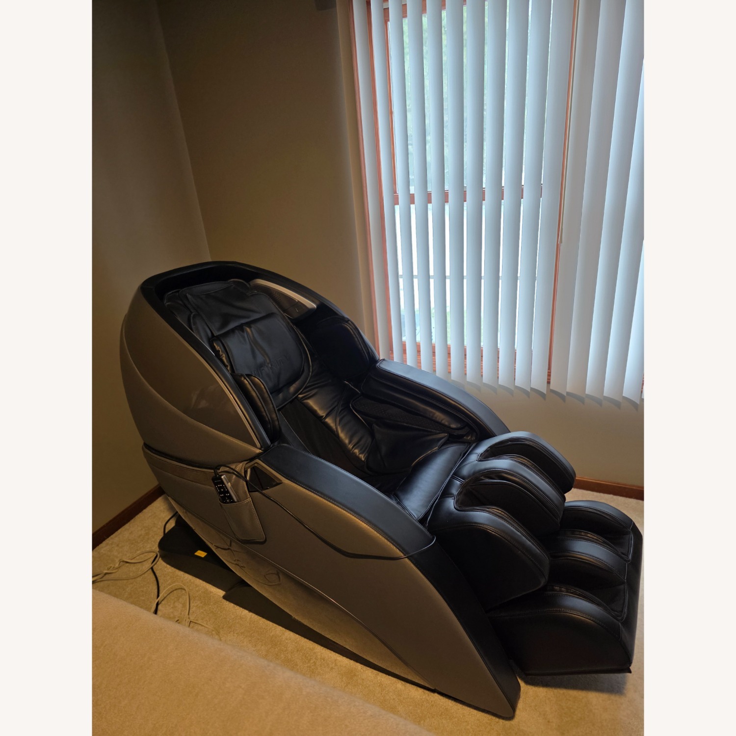 Light Gray Metal Nursing Chair - image-1