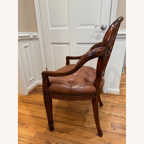Used Theodore Alexander Dark Brown Leather Armchair for sale on AptDeco