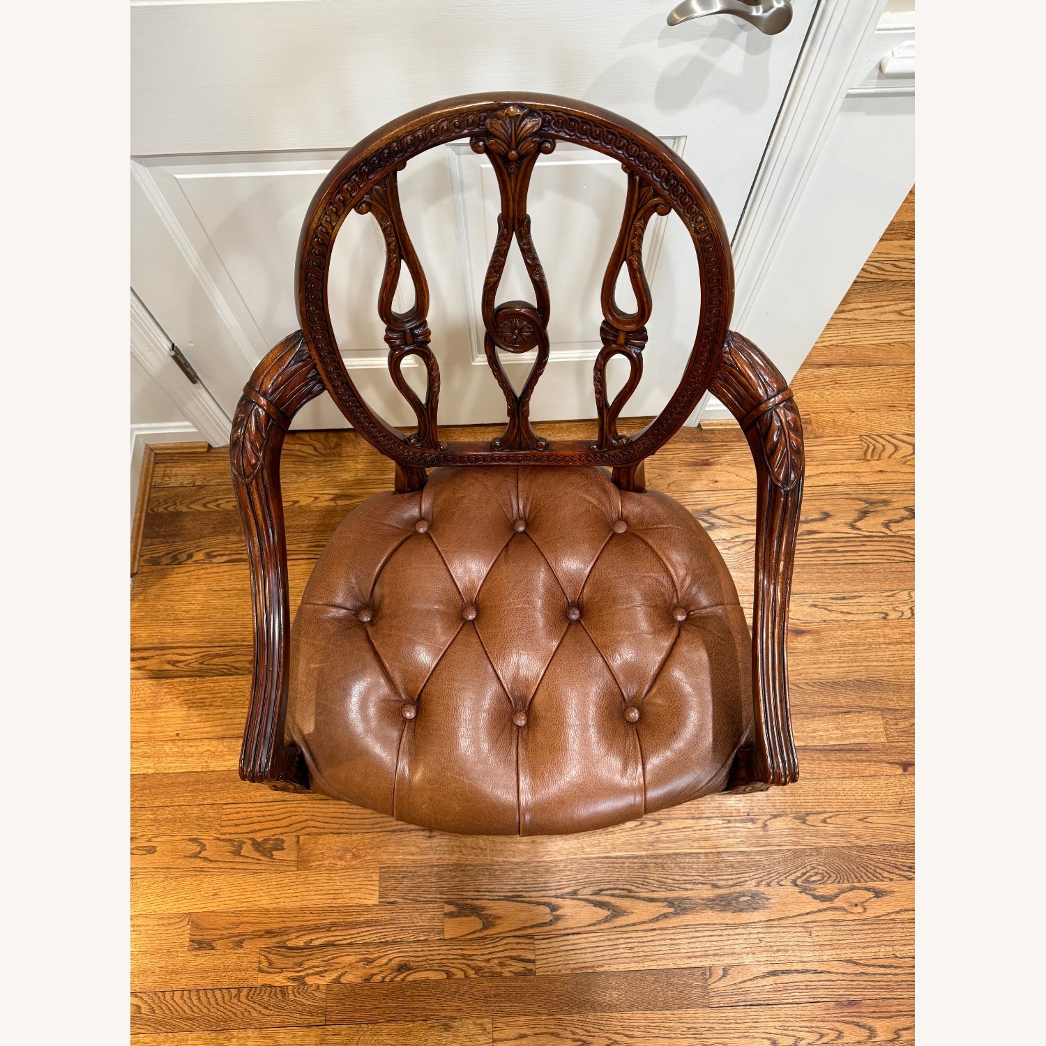 Theodore Alexander Dark Brown Leather Armchair - image-3