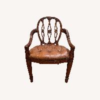Theodore Alexander Dark Brown Leather Armchair