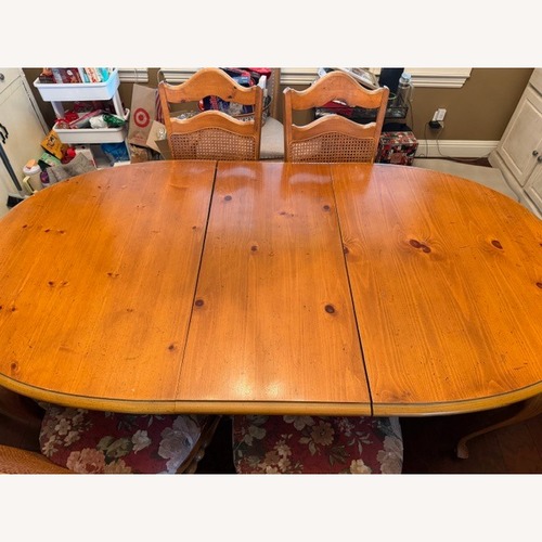 Used Vintage/Antique Lenoir Natural Wood Dining Set for sale on AptDeco