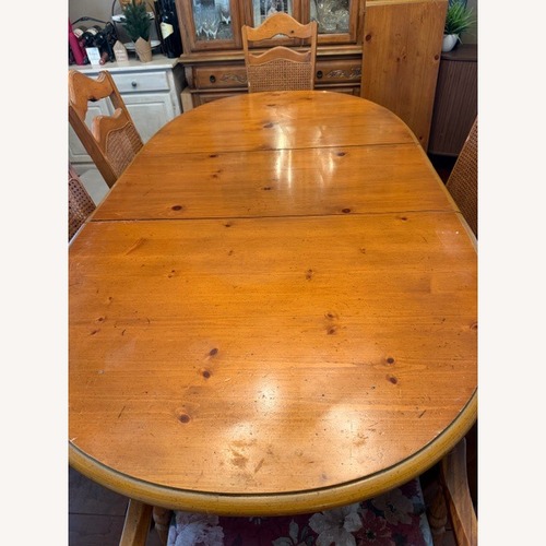 Used Vintage/Antique Lenoir Natural Wood Dining Set for sale on AptDeco