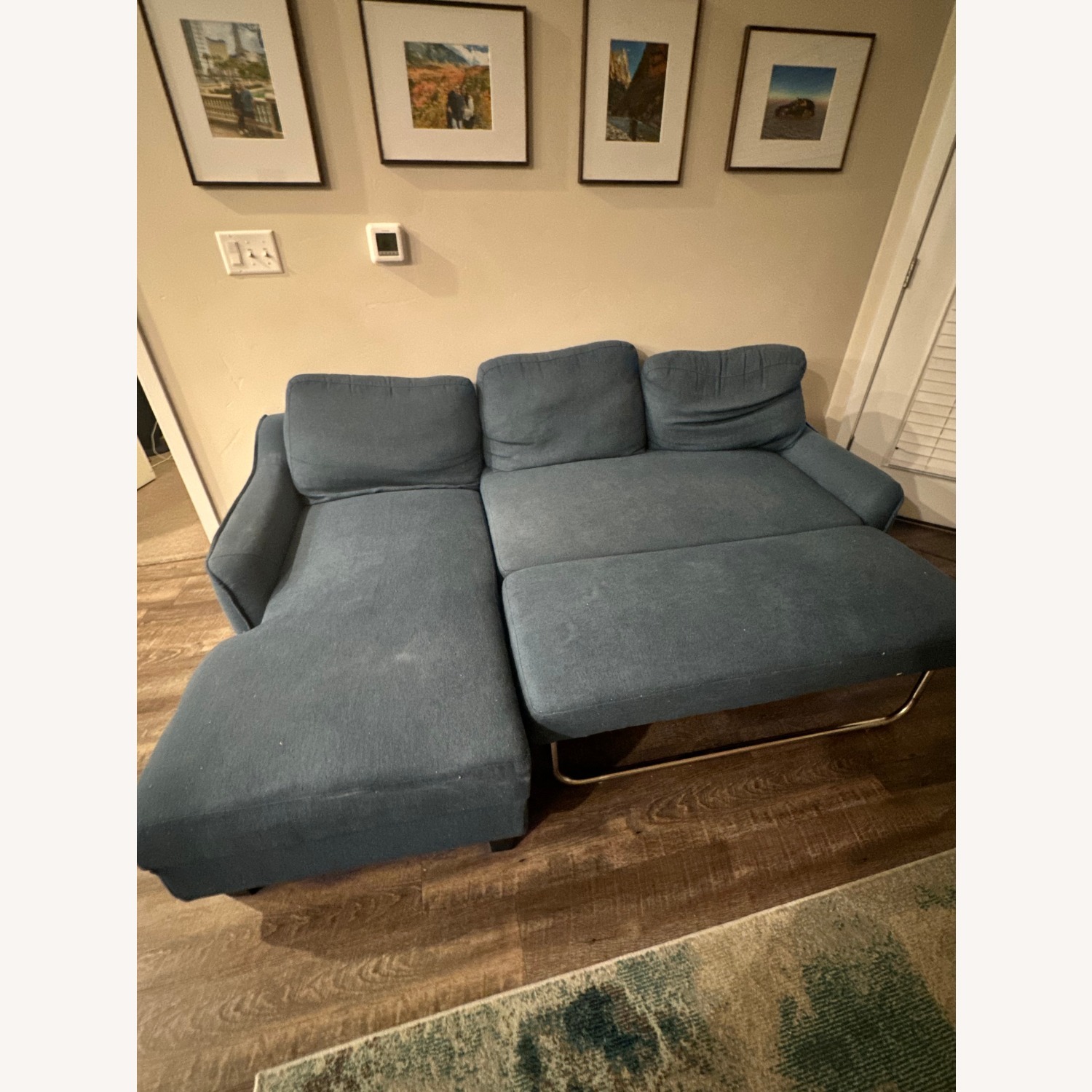Jarreau Sofa Chaise Sleeper Blue Sleeper Sofa - image-3