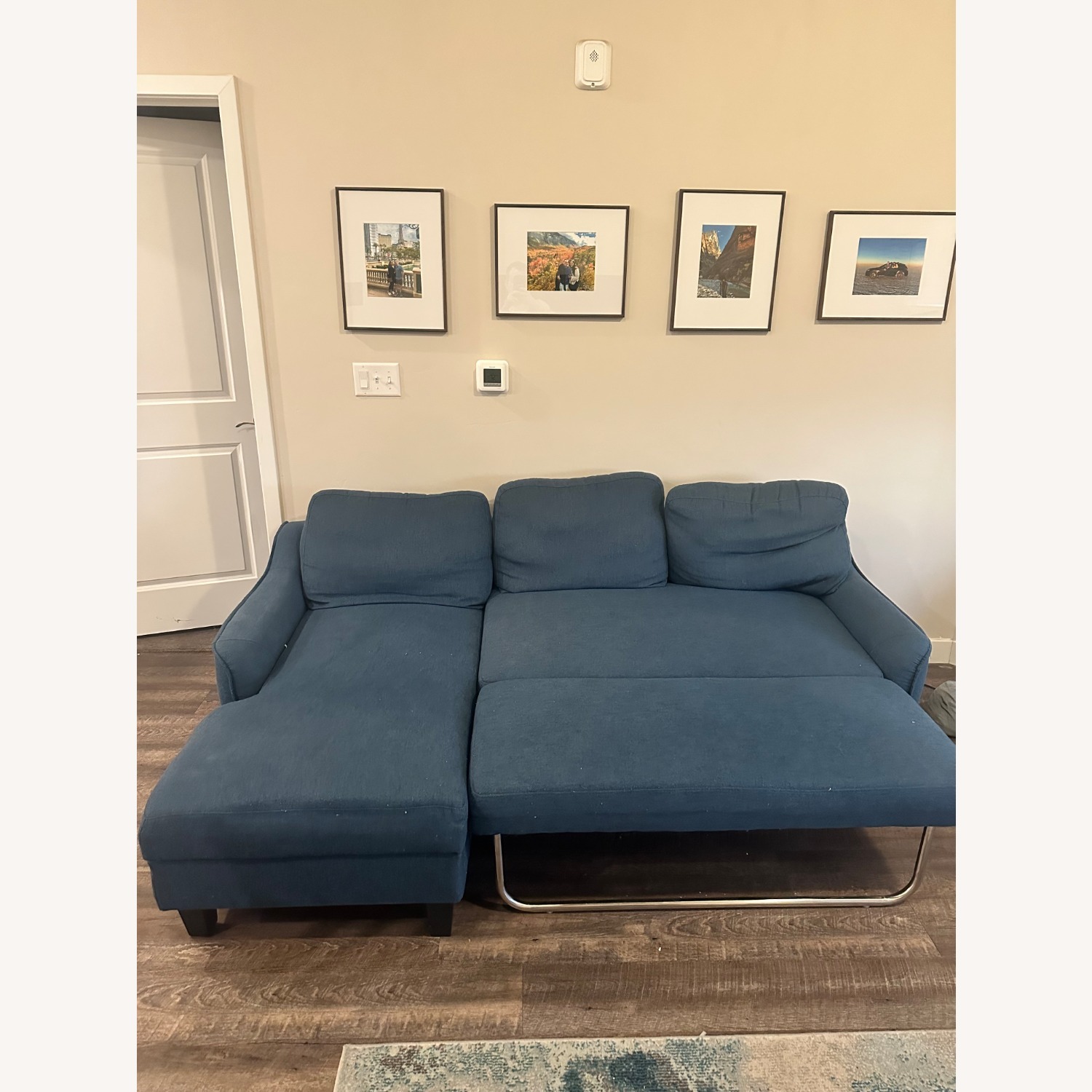 Jarreau Sofa Chaise Sleeper Blue Sleeper Sofa - image-1