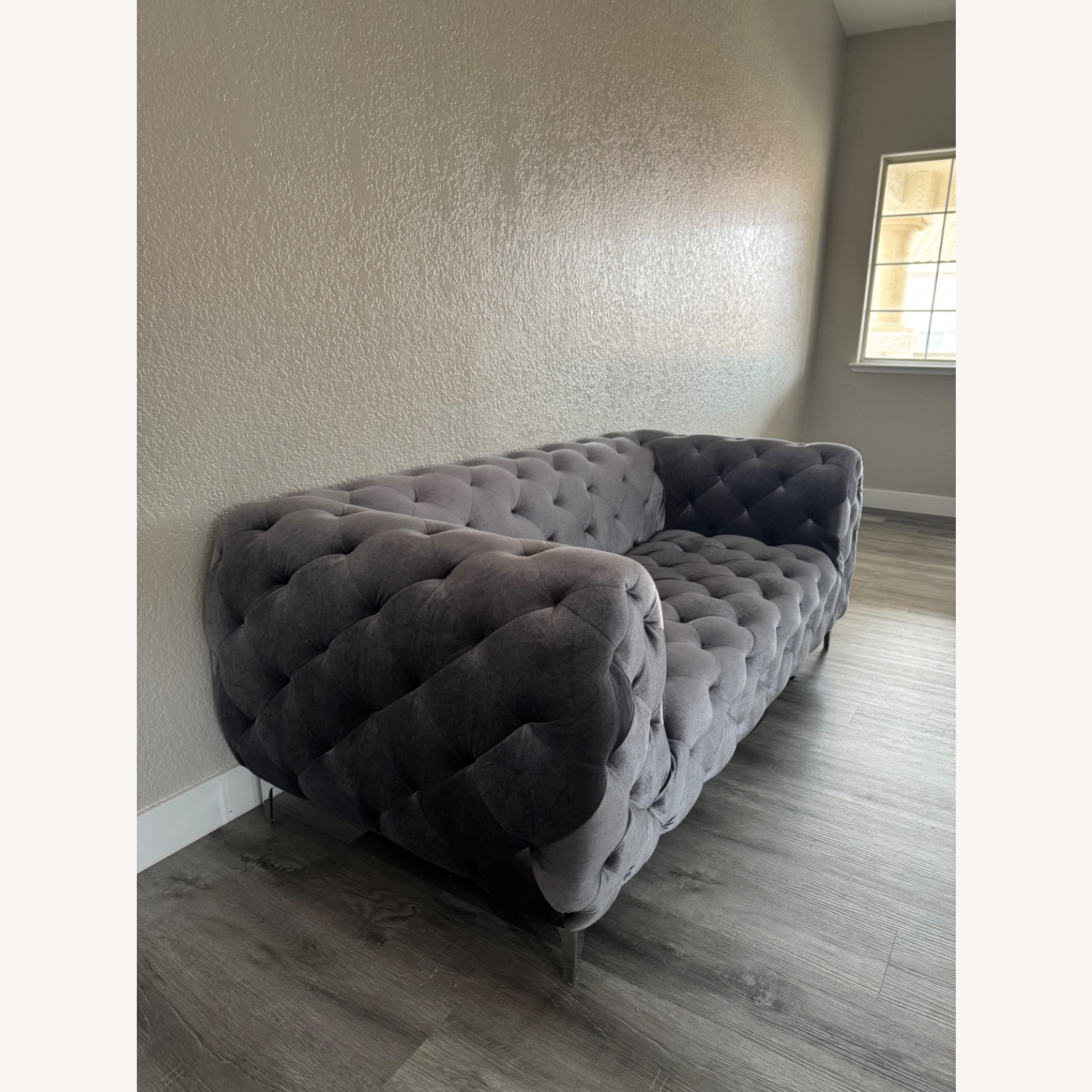 Modern Velvet 3-Seater Sofa - image-1