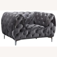 Dark Gray Velvet Accent Chair