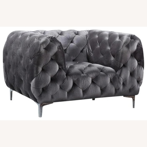 Used Dark Gray Velvet Accent Chair for sale on AptDeco