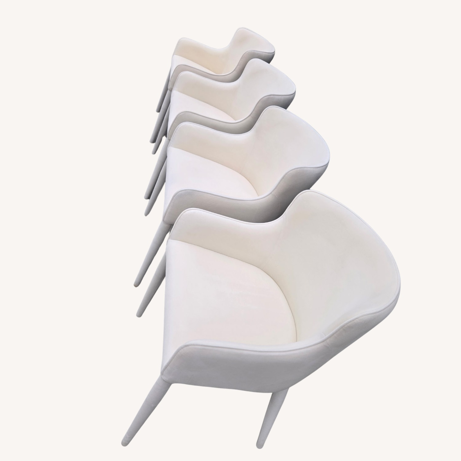 RH Nicola Slope Fabric Dining Chairs (4) Velvet - image-6