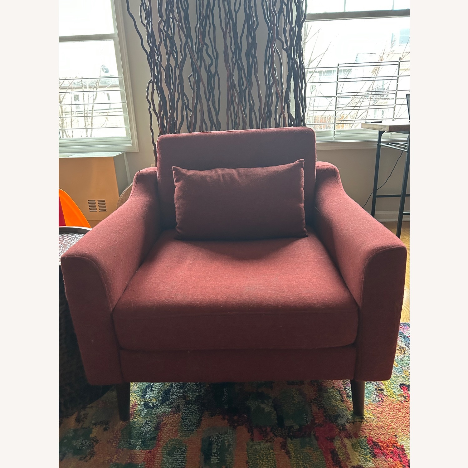 Burrow Nomad Armchair (Brick Red Fabric) - image-1