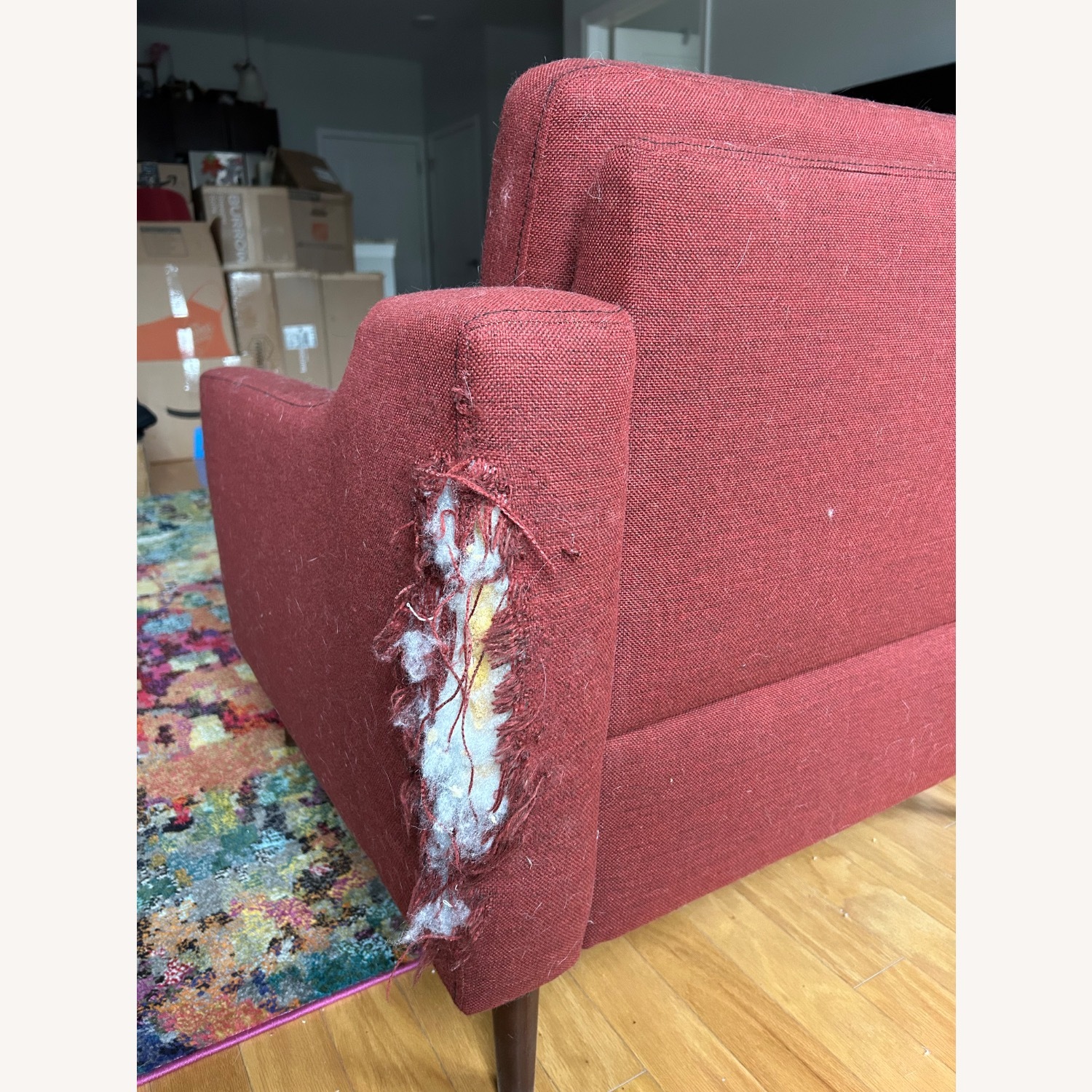 Burrow Nomad Armchair (Brick Red Fabric) - image-2