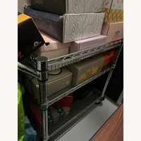 Light Gray Storage Push Cart on Wheels