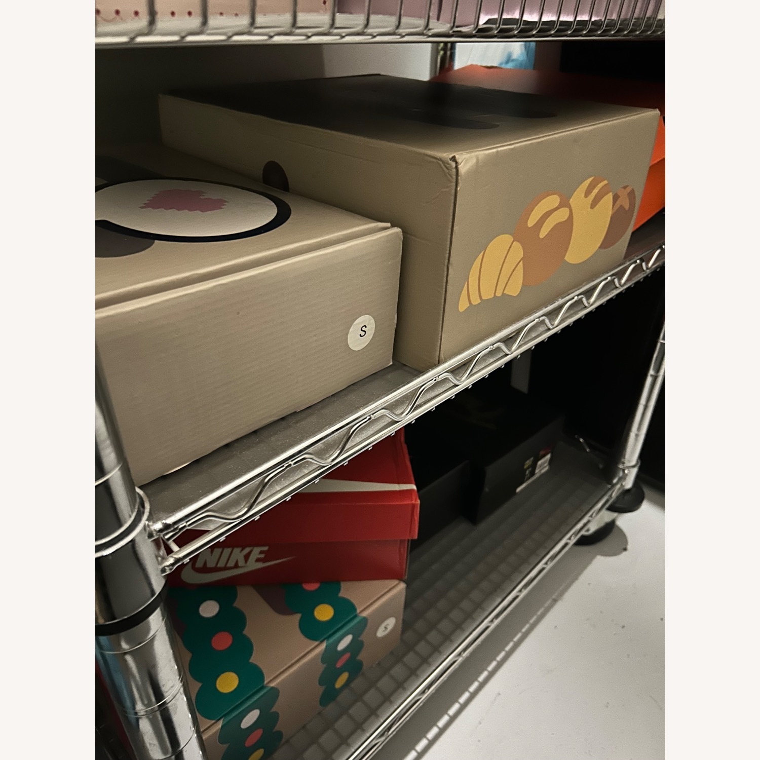 Light Gray Storage Push Cart on Wheels - image-4