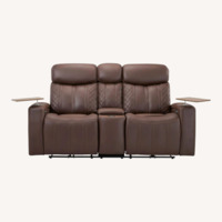 Raymour & Flanigan Royce Dark Brown 2 Seater Sofa