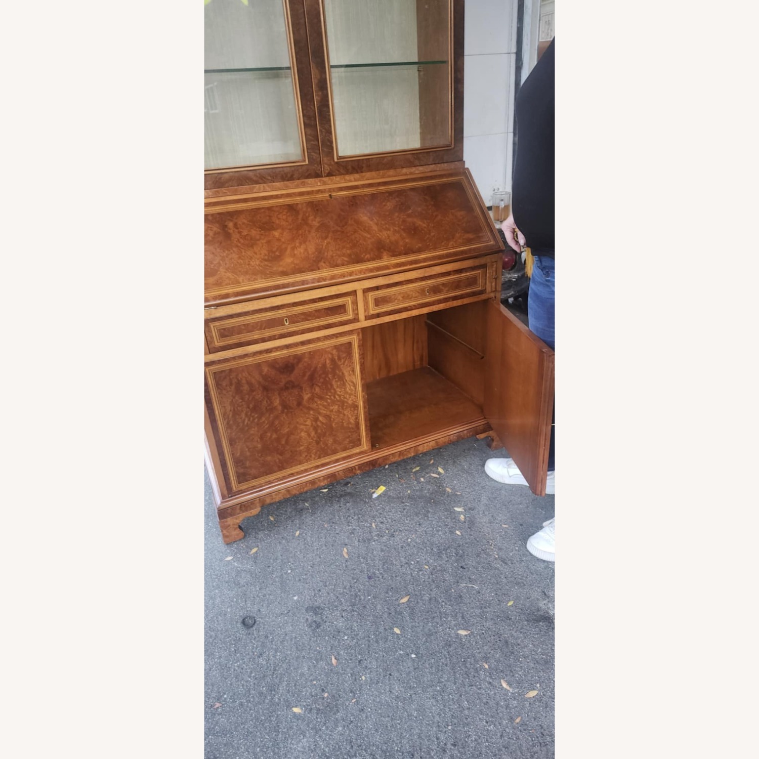 Vintage Light Brown Wood Secretaries Desk - image-4