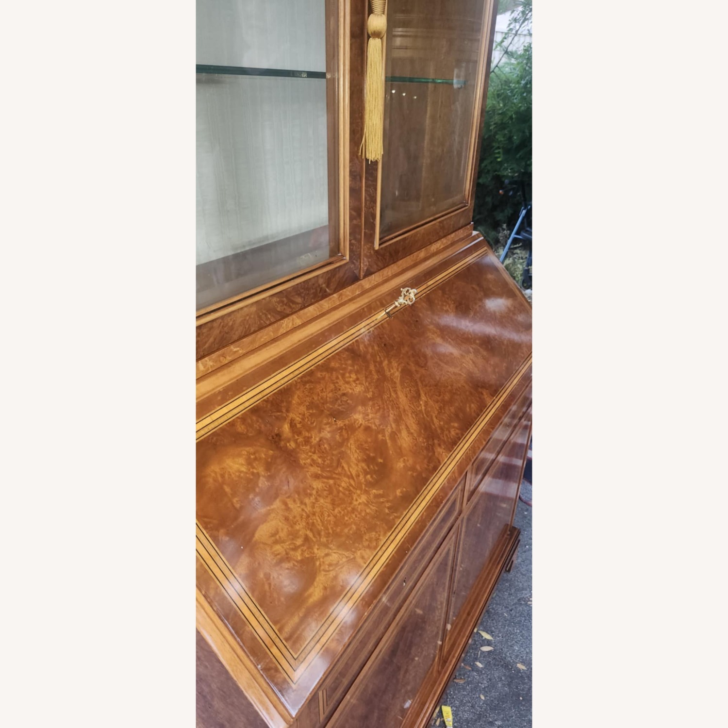 Vintage Light Brown Wood Secretaries Desk - image-7