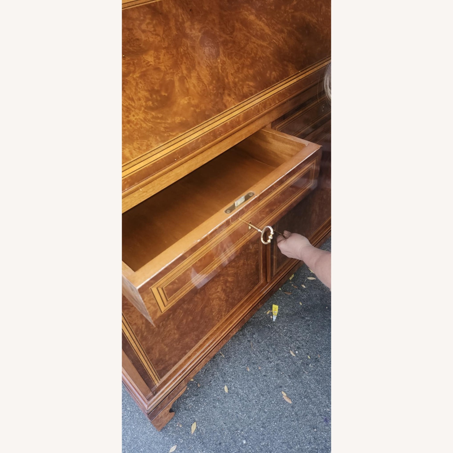 Vintage Light Brown Wood Secretaries Desk - image-5