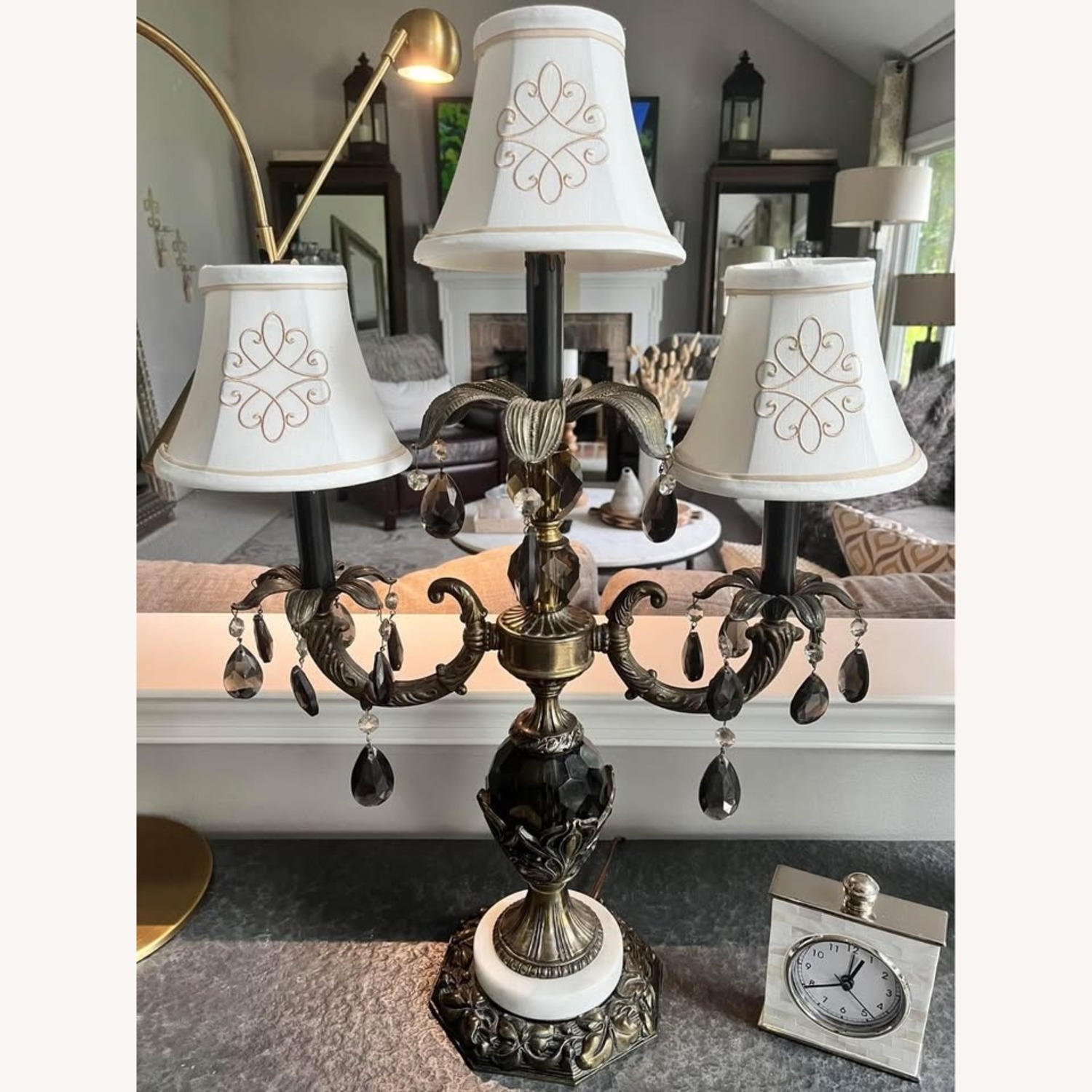 Vintage Italian Hollywood Regency Girandole Lamp - image-10