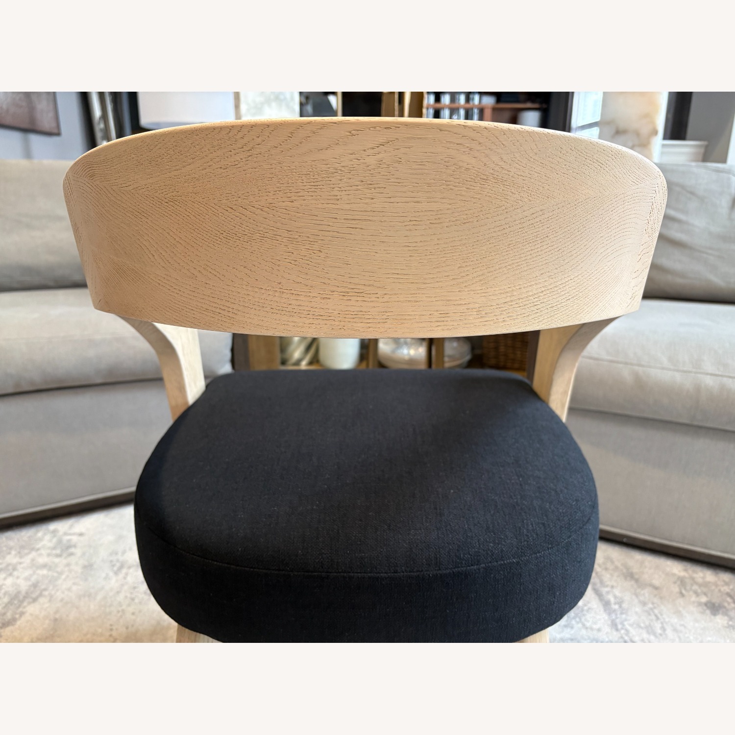 RH Chloé Fabric Armchair | Greige Oak Finish - image-1