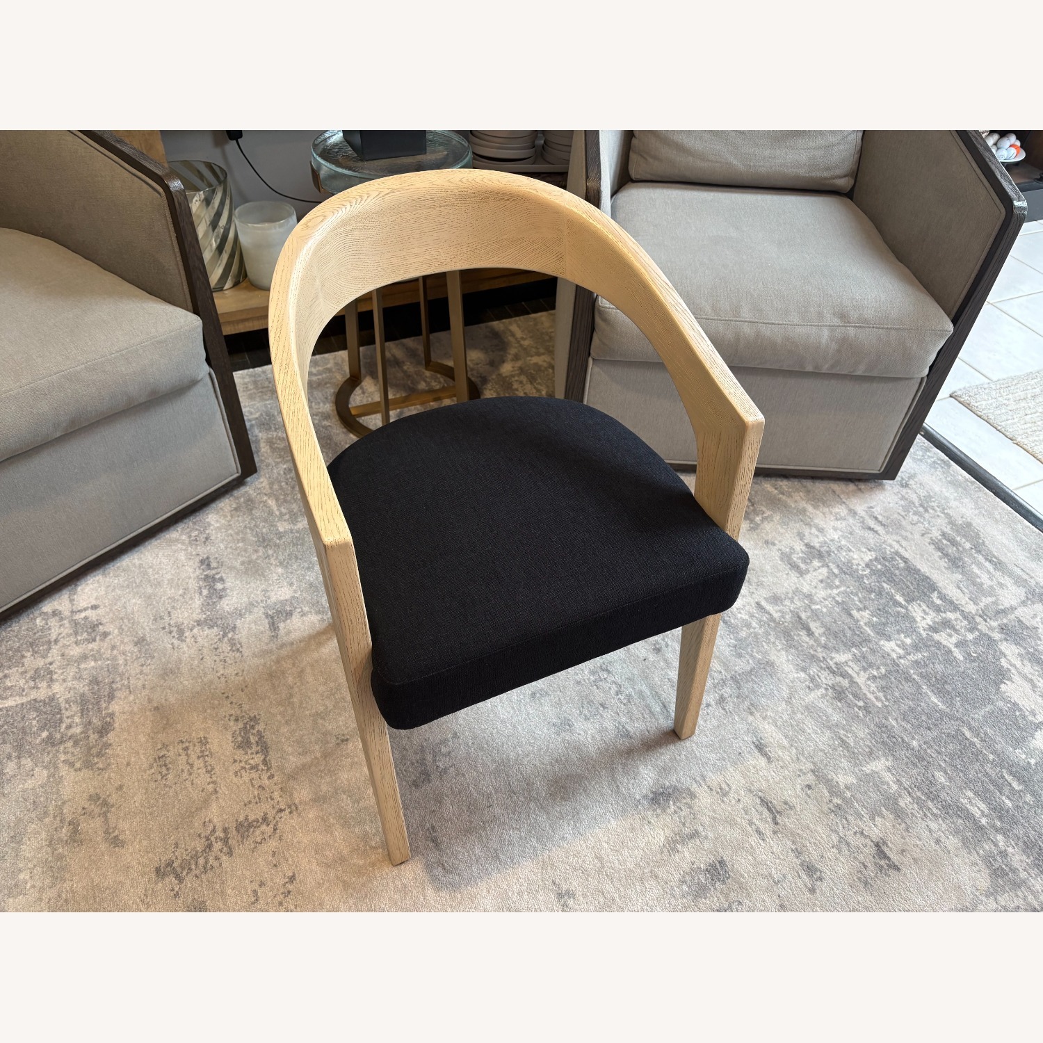 RH Chloé Fabric Armchair | Greige Oak Finish - image-7