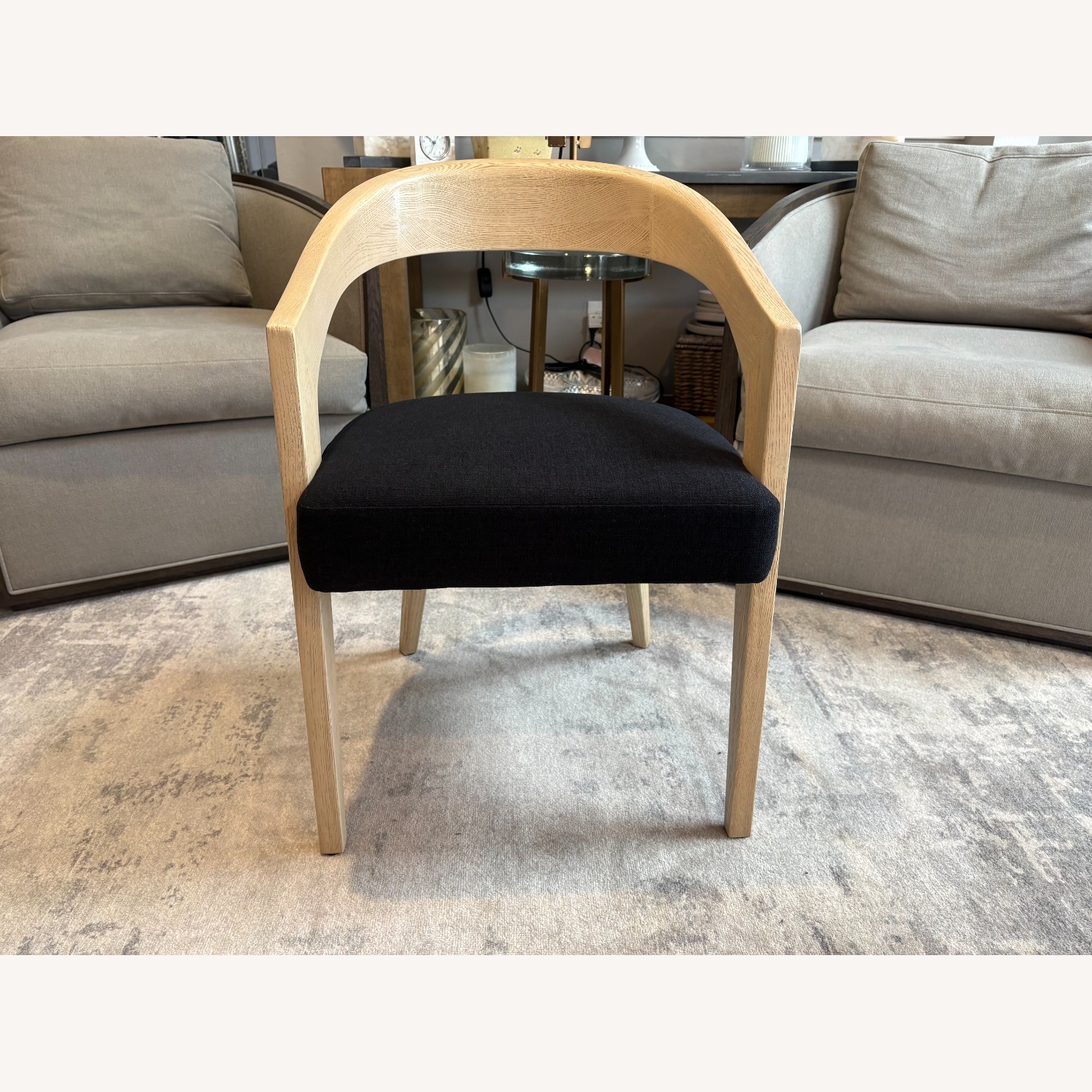 RH Chloé Fabric Armchair | Greige Oak Finish - image-8