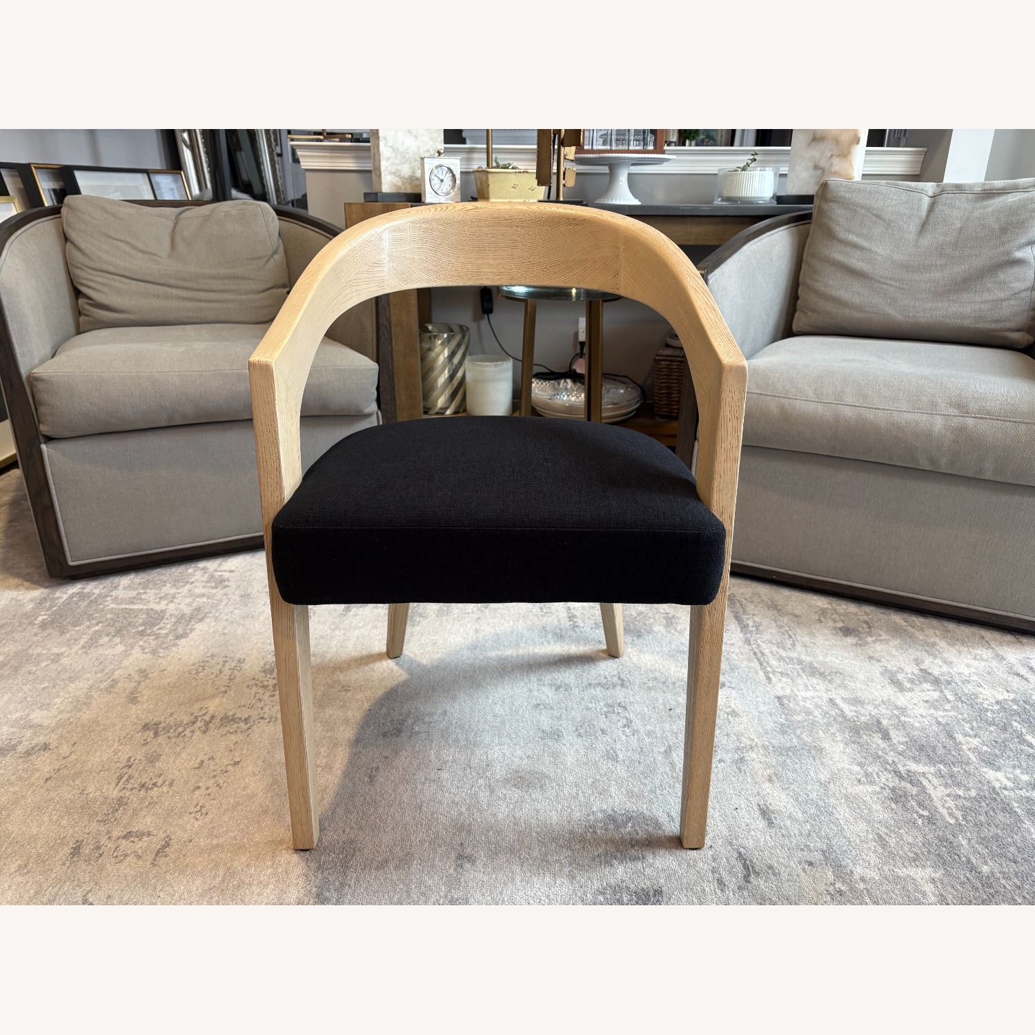 RH Chloé Fabric Armchair | Greige Oak Finish - image-18