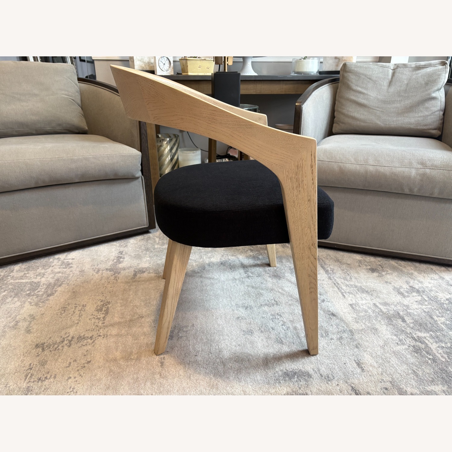 RH Chloé Fabric Armchair | Greige Oak Finish - image-14