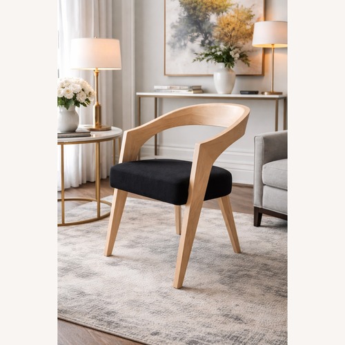 Used RH Chloé Fabric Armchair | Greige Oak Finish for sale on AptDeco