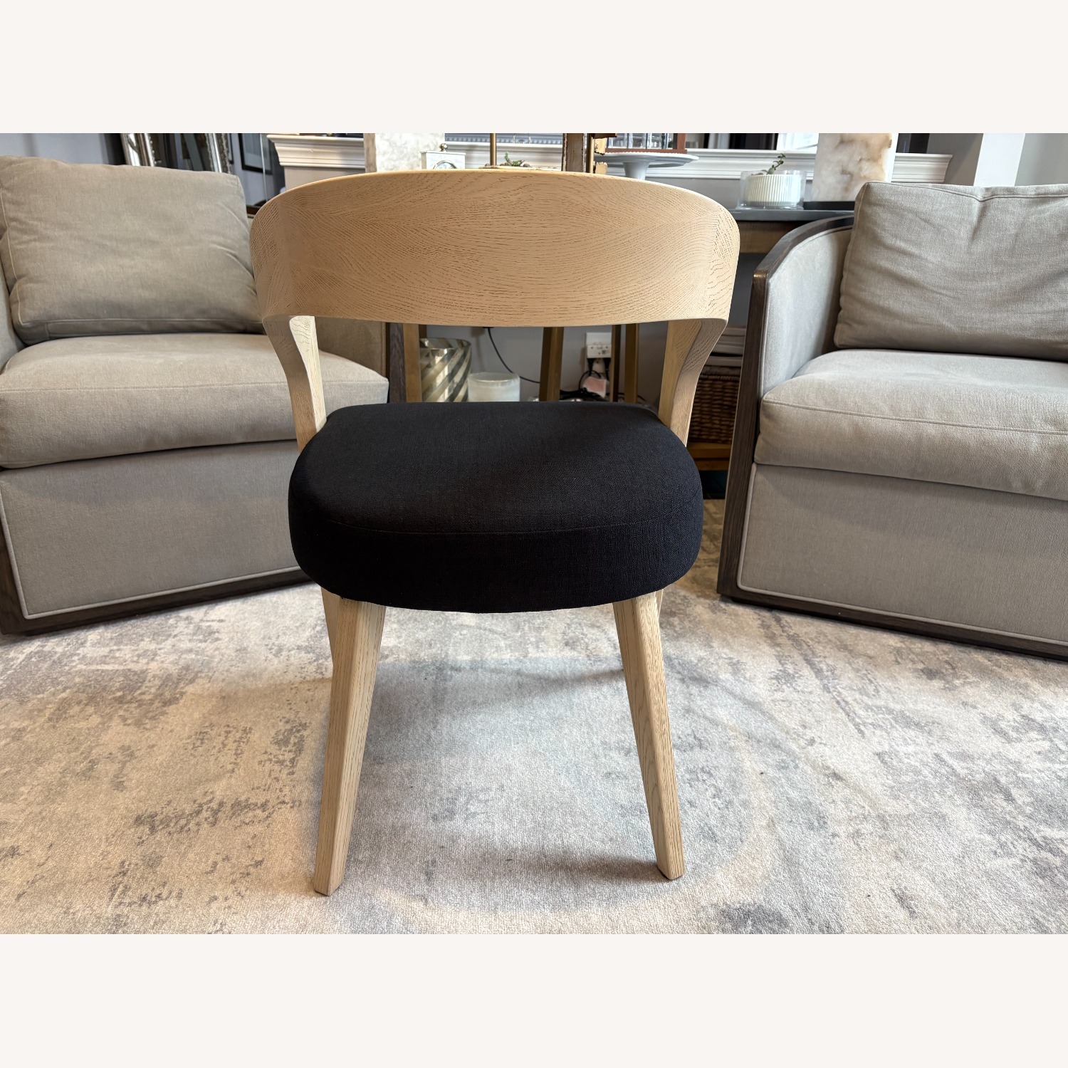 RH Chloé Fabric Armchair | Greige Oak Finish - image-15