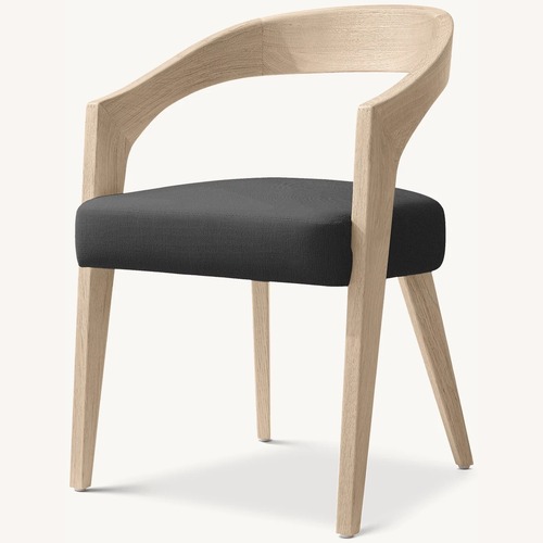 Used RH Chloé Fabric Armchair | Greige Oak Finish for sale on AptDeco