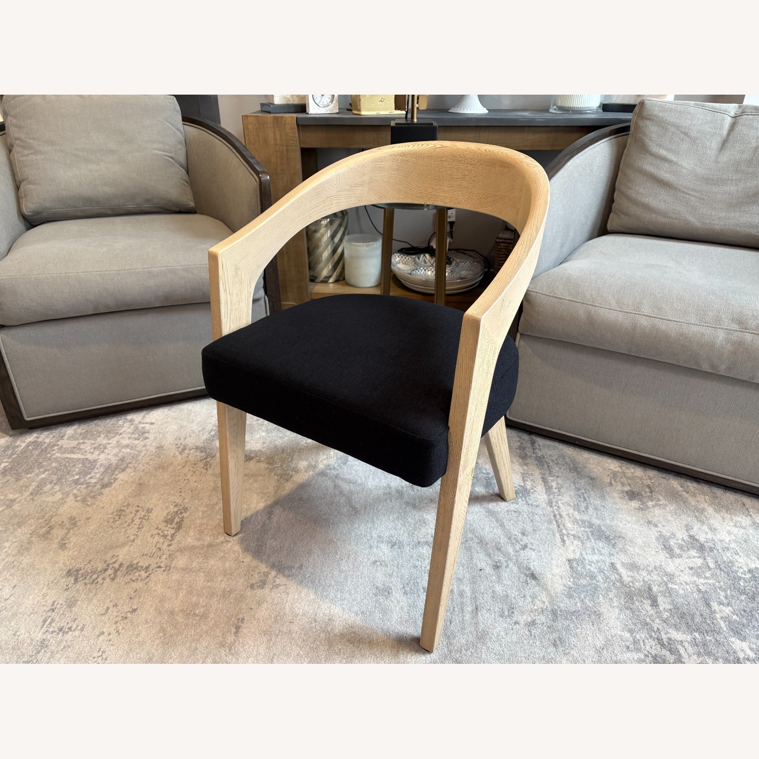 RH Chloé Fabric Armchair | Greige Oak Finish - image-5