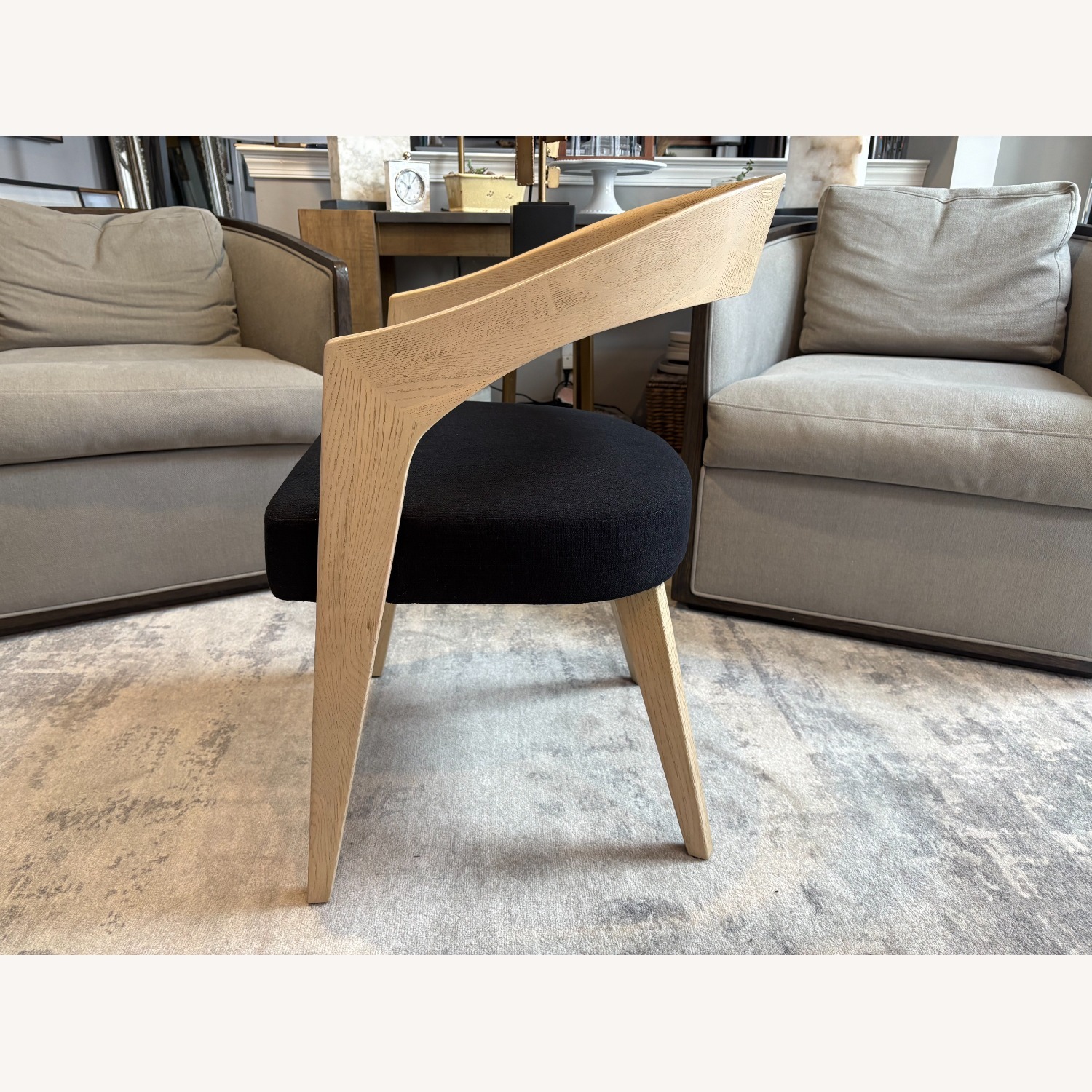 RH Chloé Fabric Armchair | Greige Oak Finish - image-16