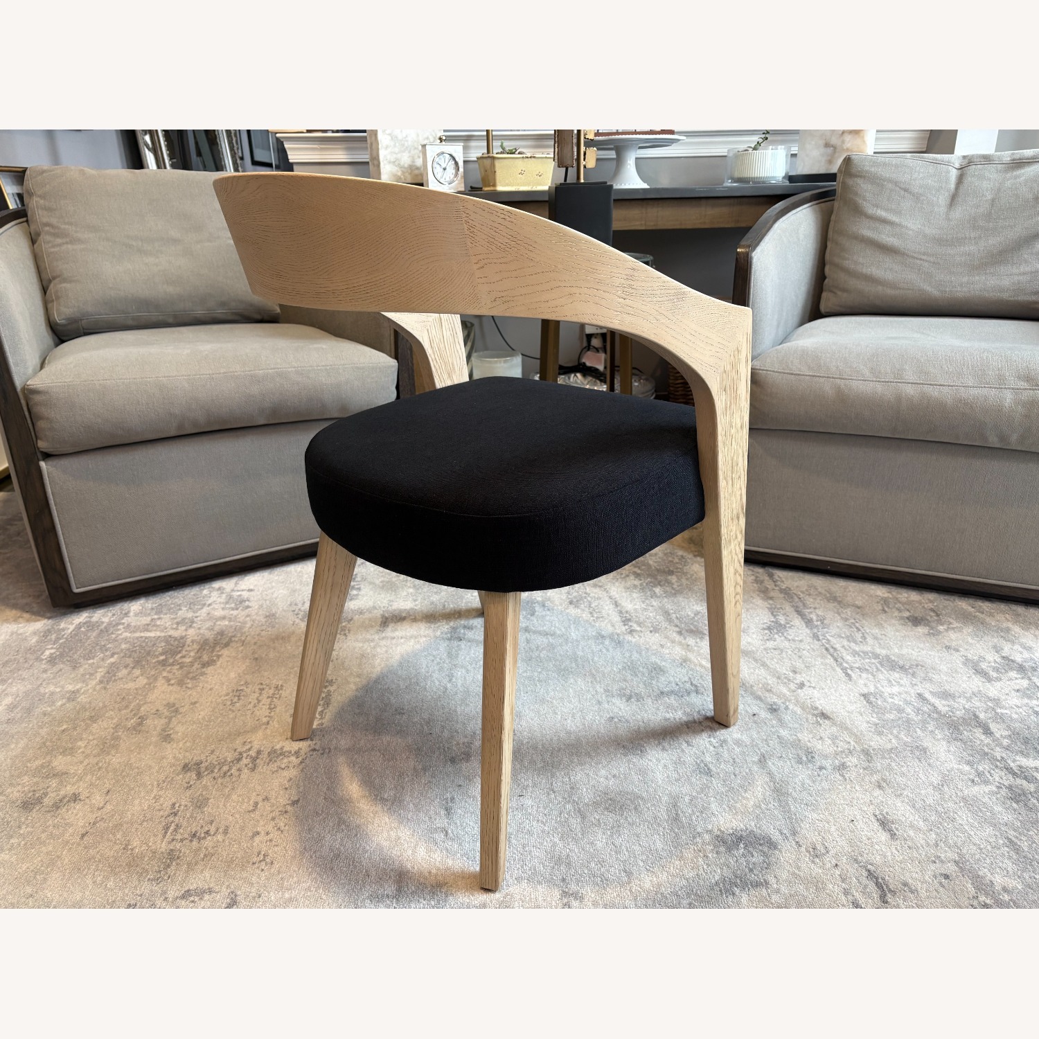 RH Chloé Fabric Armchair | Greige Oak Finish - image-13