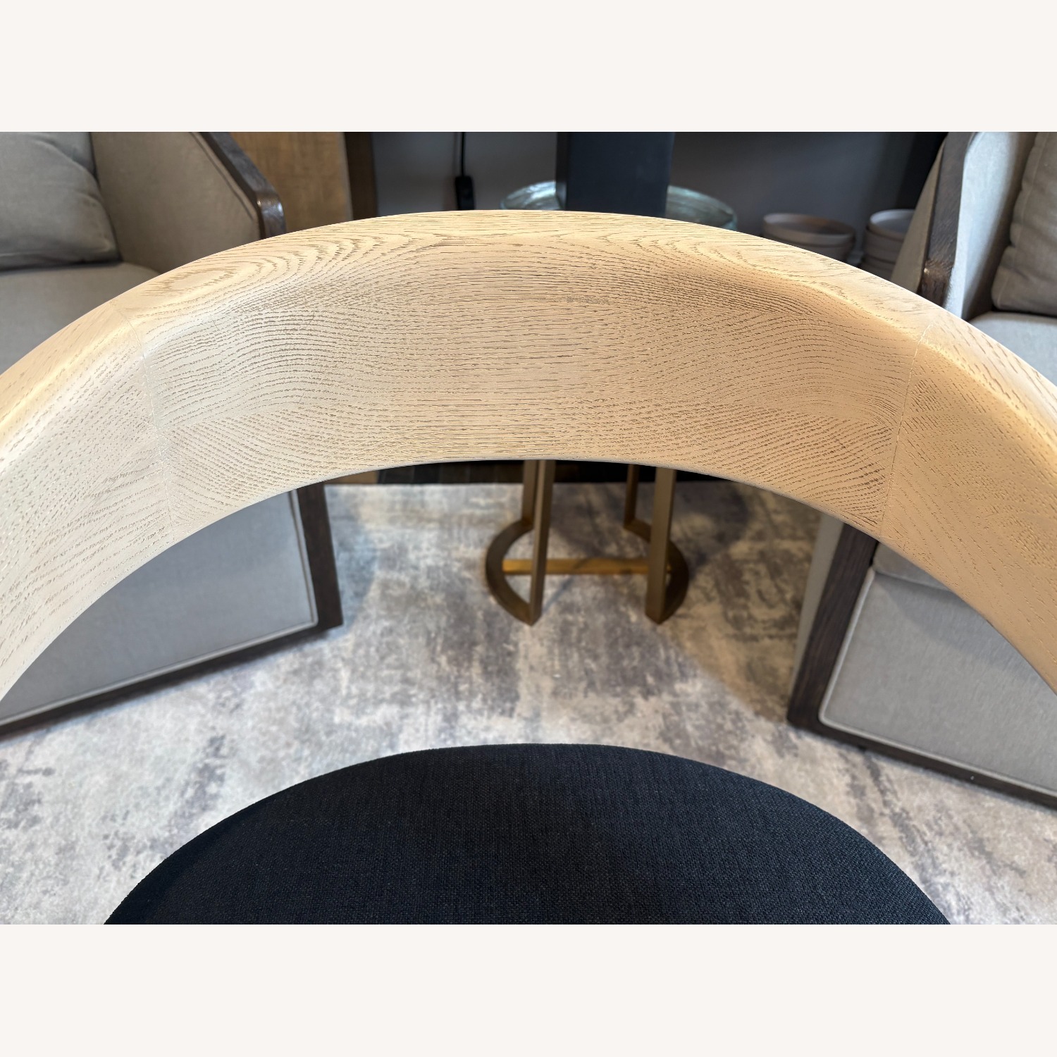 RH Chloé Fabric Armchair | Greige Oak Finish - image-4