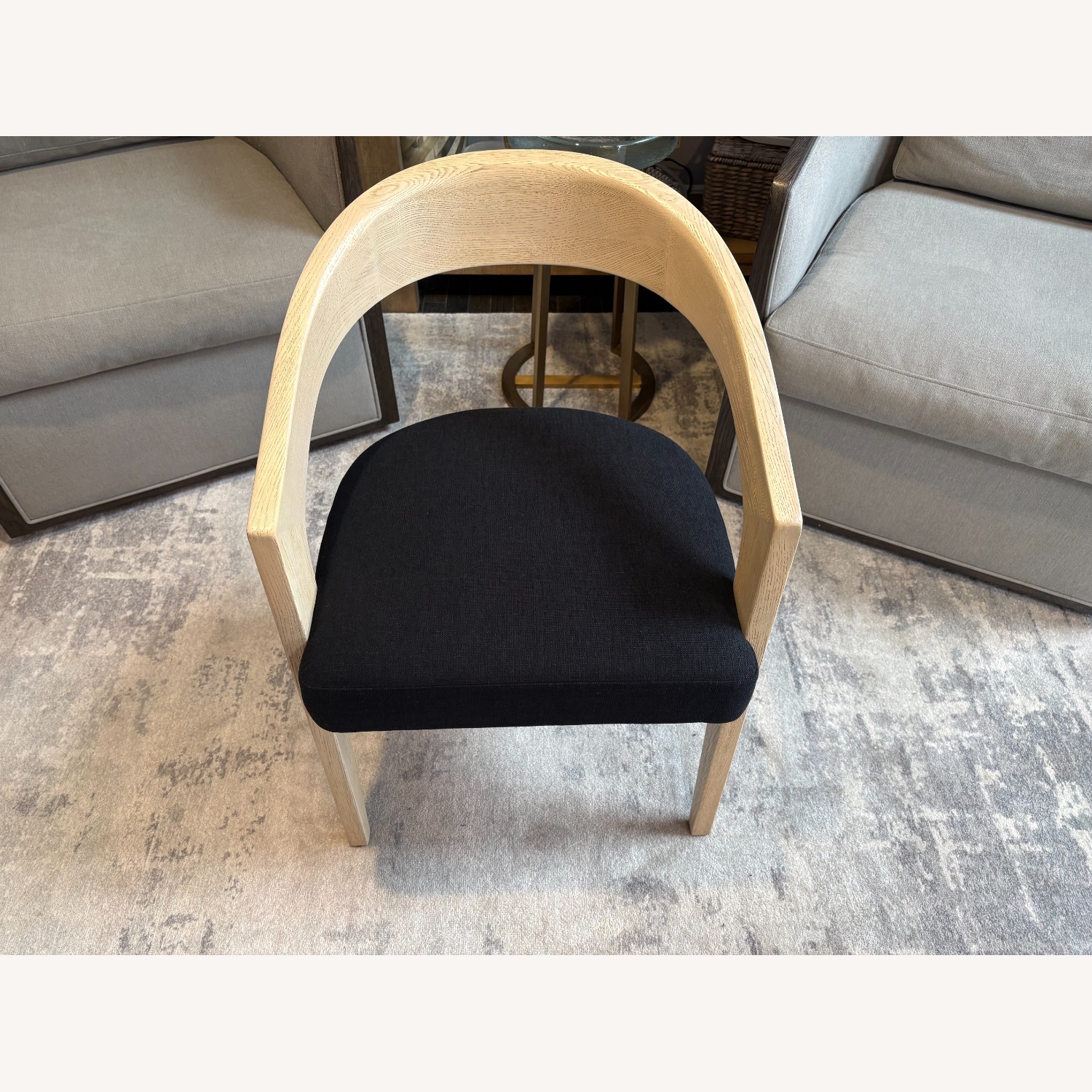 RH Chloé Fabric Armchair | Greige Oak Finish - image-21