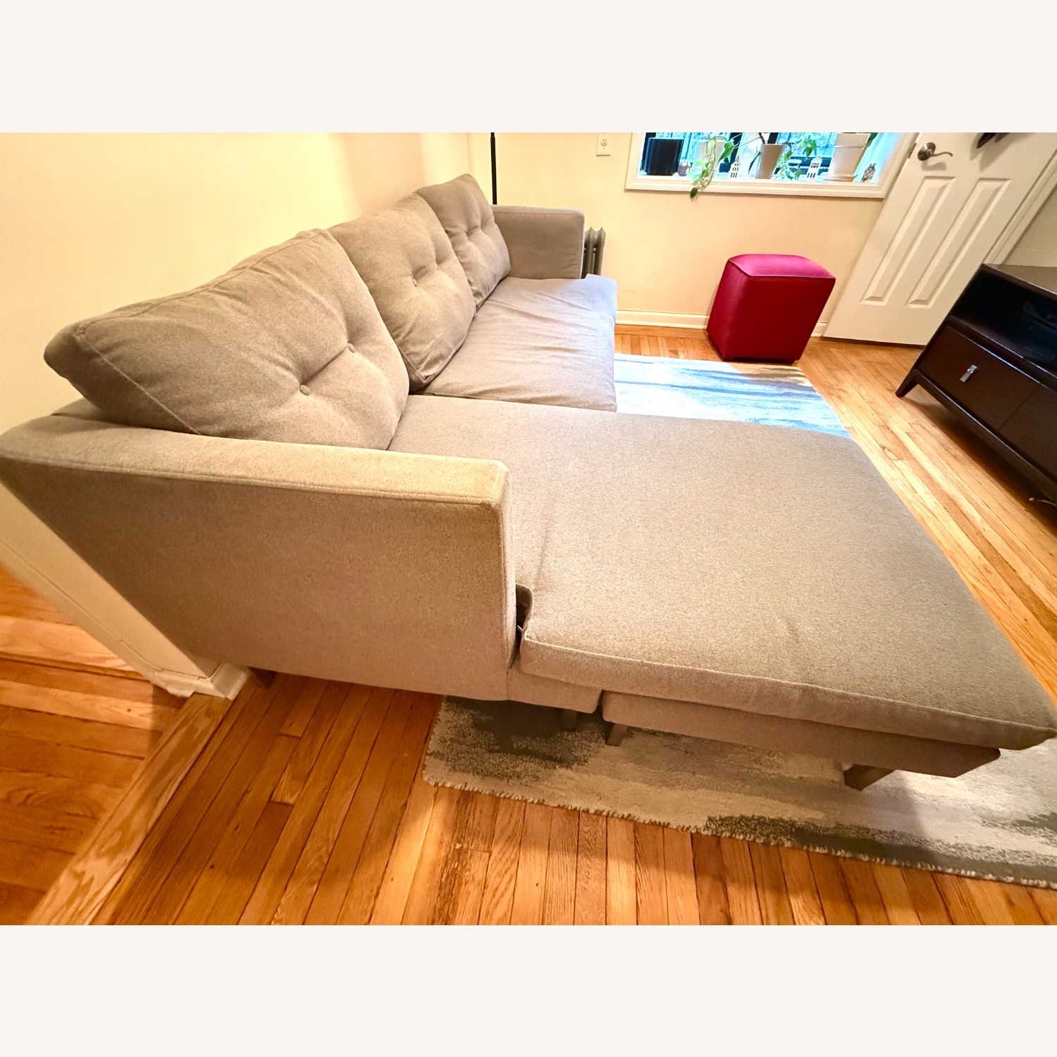 West Elm Jackson Light Gray Fabric 2 Piece Sectional - image-3