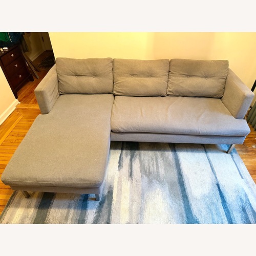 Used West Elm Jackson Light Gray Fabric 2 Piece Sectional for sale on AptDeco
