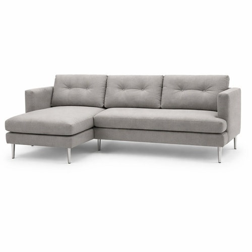 Used West Elm Jackson Light Gray Fabric 2 Piece Sectional for sale on AptDeco