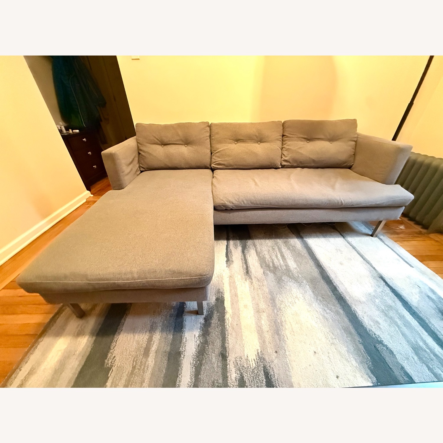 West Elm Jackson Light Gray Fabric 2 Piece Sectional - image-2