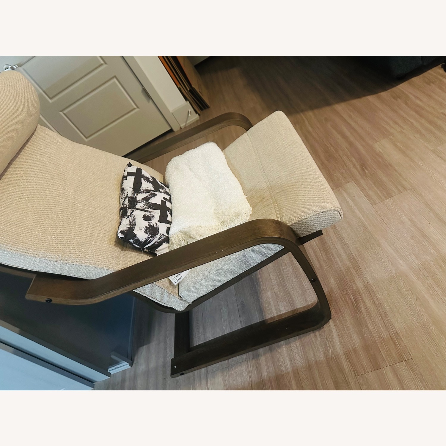 IKEA POÄNG Dark Brown Fabric Recliner - image-5