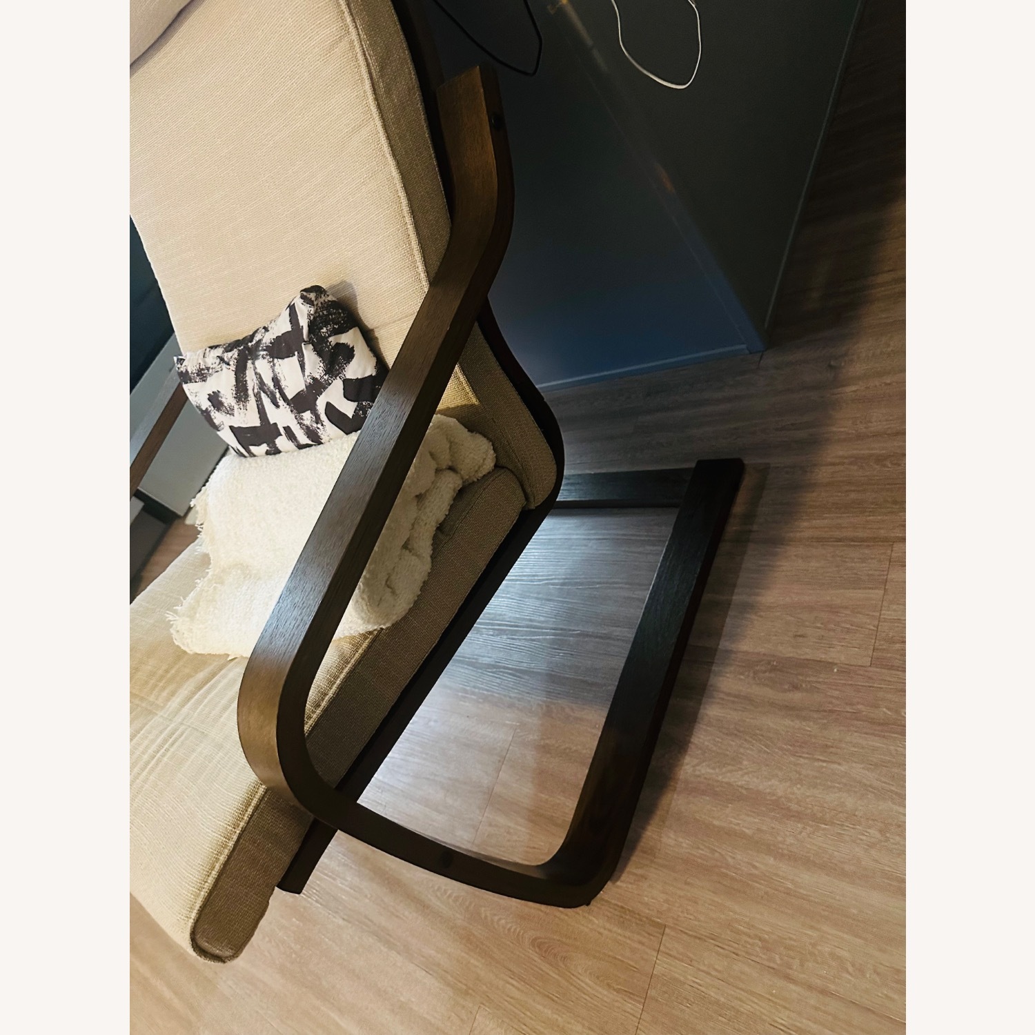 IKEA POÄNG Dark Brown Fabric Recliner - image-2