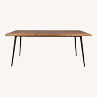 Antique Dark Brown Wood Dining Table