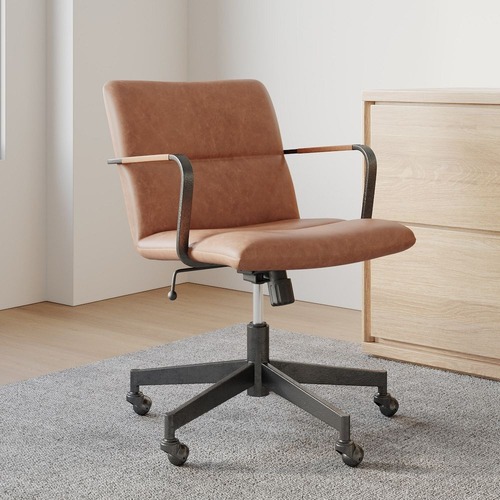 Used West Elm Cooper Mid-Century Leather Office Chair for sale on AptDeco