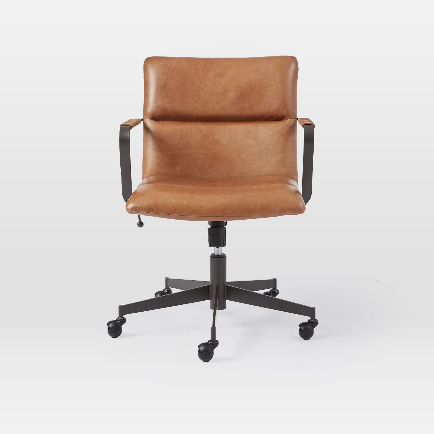 West Elm Cooper Mid-Century Leather Office Chair - image-3