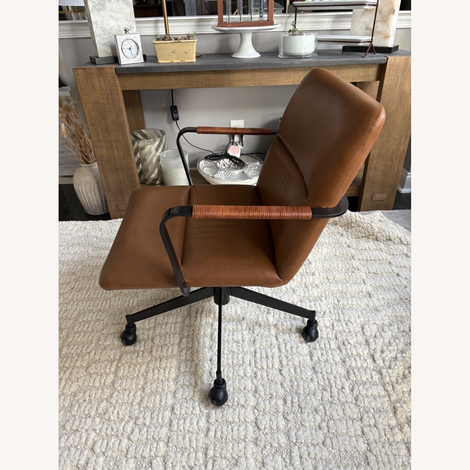 West Elm Cooper Mid-Century Leather Office Chair - image-12