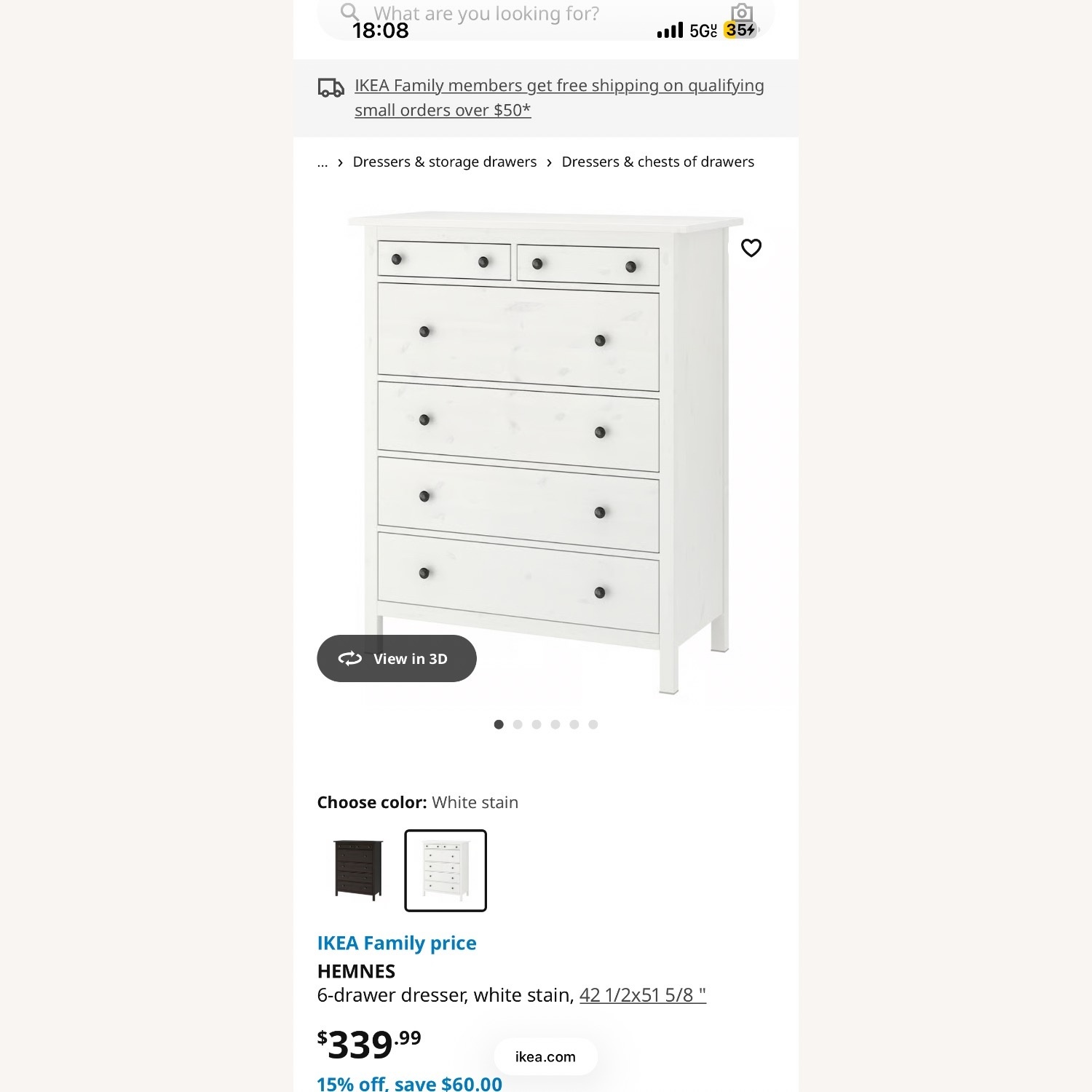 IKEA Hemnes White Wood Dresser - image-8