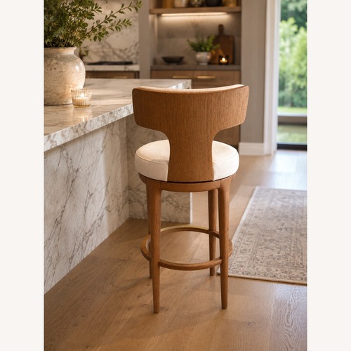 Used RH Ligné High Back Swivel Bar Stool — Single for sale on AptDeco