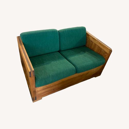 Used This End Up Classic Pine Two Seat Loveseat for sale on AptDeco