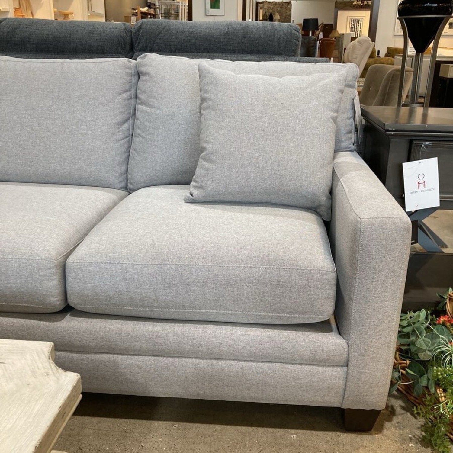 Bassett Carolina Fixed Back Cushion Sofa - image-5