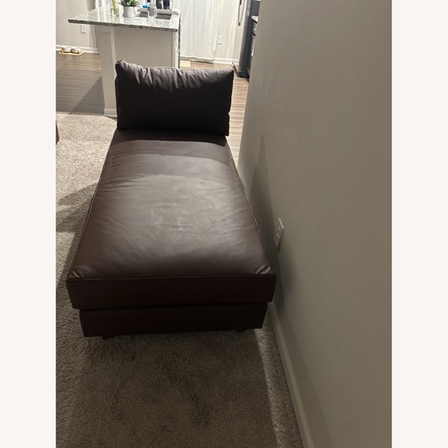 Used Dark Brown Leather Chaise Lounge for sale on AptDeco