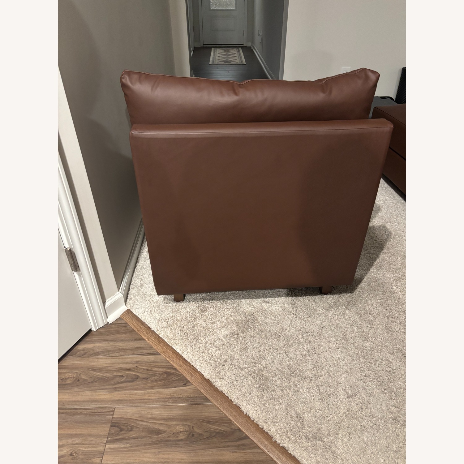 Dark Brown Leather Chaise Lounge - image-3